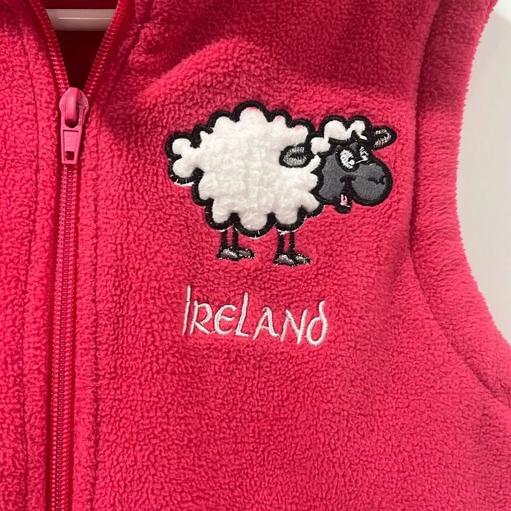 Irish Farmyard Friends Double Layer Fleece Vest, Size 6 girls